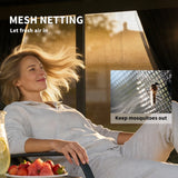 Outsunny 4.3 x 3 m Garden Pergola with Galvanised Steel Roof, Lean to Pergola Gazebo with Netting Curtains, Dark Grey