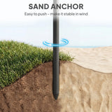 Outsunny 1.8 m Beach Umbrella Parasol with Sand Anchor, Portable 30 Tilting Patio Sun Shade with Adjustable Height, Dark Grey
