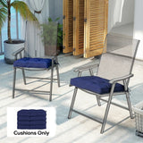 Outsunny Garden Seat Cushion with Ties, 42 x 42cm Replacement Dining Chair Seat Pad, Dark Blue