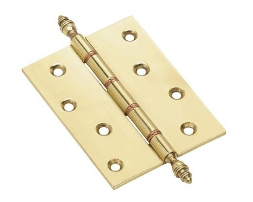 Solid Brass Finial Hinge – 4 inch x 3 inch (102mm x 72mm)