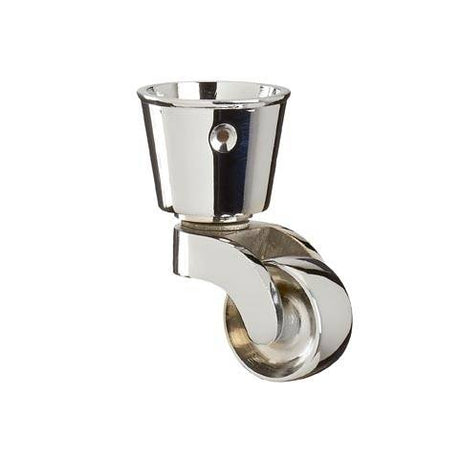 Chrome Finish Brass Round Cup Castor – 1 1/8 inch (29mm)