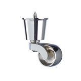 Chrome Round Cup Castor with Separate Screw – 1 1/4 inch (32mm)