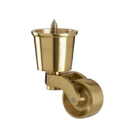 Brass Round Cup Castor with Separate Screw – 1 1/4 inch (32mm)