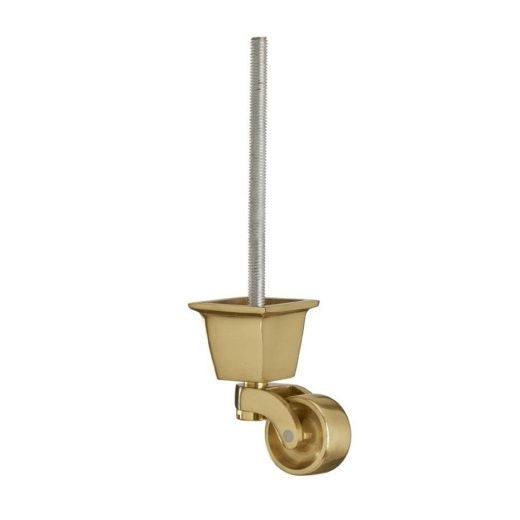 Brass Square Cup Castor with M8 Bolt – 1 1/4 inch (32mm)