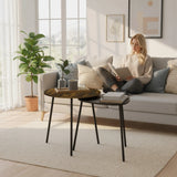 HOMCOM Nesting Side Table Set of 2 - Rustic Brown