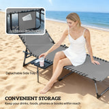 Outsunny Five-Position Reclining Sun Loungers Set of 2 - Grey