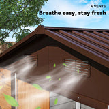 Outsunny 6 x 8ft Galvanised Steel Shed - Brown Wood-Effect