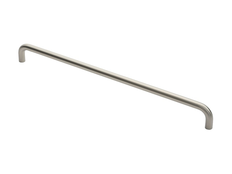 19MM DIA. D PULL HANDLE - 600MM C/C - BOLT THROUGH FIXING_x005F
 - SATIN STAINLESS STEEL - EACH