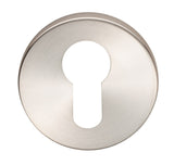 ESCUTCHEON - EURO PROFILE - PUSH-ON ROUND ROSE - SATIN STAINLESS STEEL - EACH