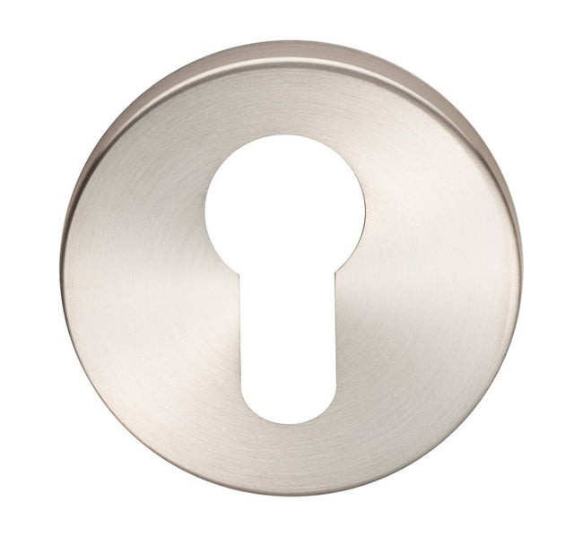 ESCUTCHEON - EURO PROFILE - PUSH-ON ROUND ROSE - SATIN STAINLESS STEEL - EACH