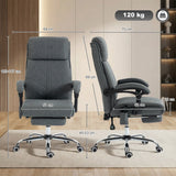 Vinsetto High Back Vibration Massage Office Chair with Footrest, Heated, Grey