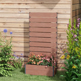Outsunny 34 x 69.5cm Garden Planter Box, with Back Trellis, Brown