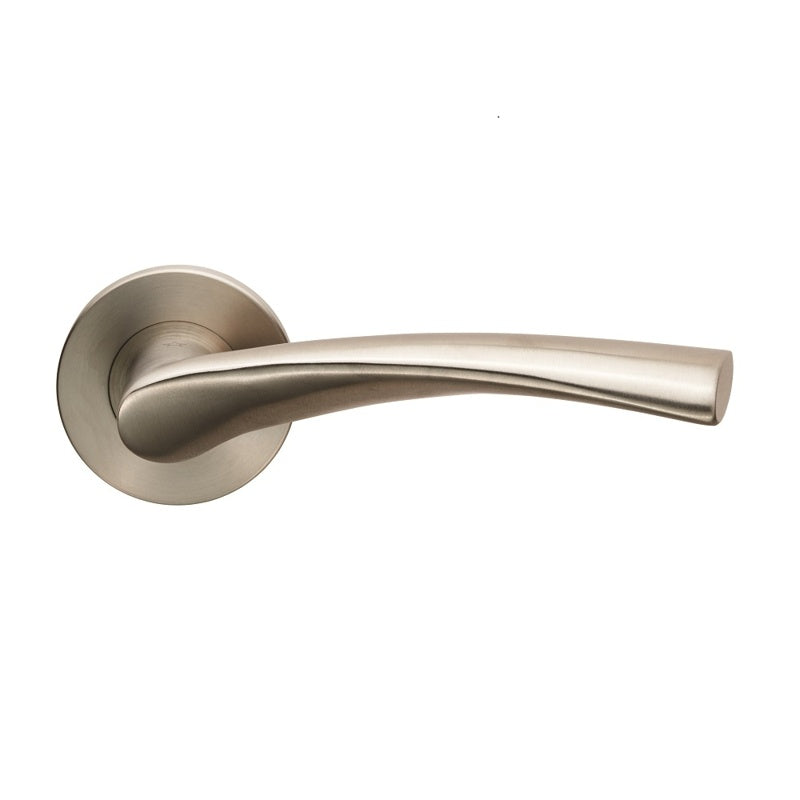 BREEZE LEVER ON SPRUNG PUSH-ON ROUND ROSE - SATIN STAINLESS STEEL - PAIR