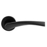 BREEZE LEVER ON SPRUNG PUSH-ON ROUND ROSE - MATT BLACK - PAIR