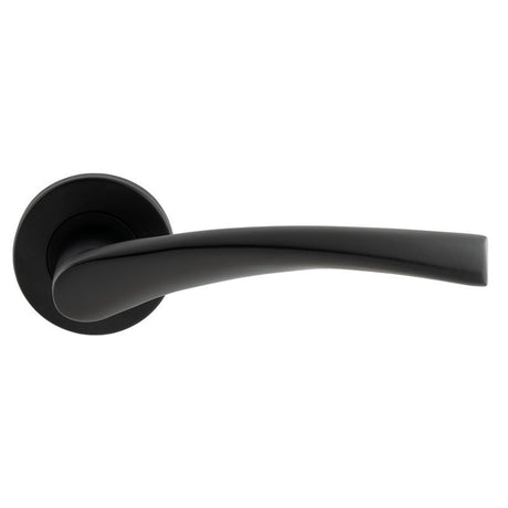 BREEZE LEVER ON SPRUNG PUSH-ON ROUND ROSE - MATT BLACK - PAIR