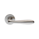 PENINSULA LEVER ON SPRUNG PUSH-ON ROUND ROSE - SATIN STAINLESS STEEL - PAIR