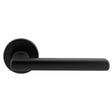 CARLTON LEVER ON SPRUNG PUSH-ON ROUND ROSE - MATT BLACK - PAIR