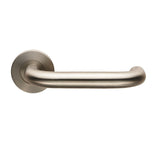 NERA 19MM SAFETY LEVER ON SPRUNG PUSH-ON ROUND ROSE - SATIN STAINLESS STEEL - PAIR