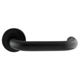 NERA 19MM SAFETY LEVER ON SPRUNG PUSH-ON ROUND ROSE - MATT BLACK - PAIR