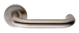NERA 19MM SAFETY LEVER ON SPRUNG PUSH-ON ROUND ROSE - SATIN STAINLESS STEEL - PAIR
