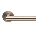 TREVIRI MITRED LEVER ON SPRUNG PUSH-ON ROUND ROSE - SATIN STAINLESS STEEL - PAIR