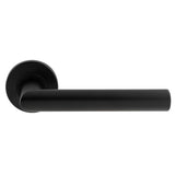 TREVIRI MITRED LEVER ON SPRUNG PUSH-ON ROUND ROSE - MATT BLACK - PAIR