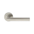 TREVIRI MITRED LEVER ON SPRUNG PUSH-ON ROUND ROSE - SATIN STAINLESS STEEL - PAIR