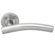 CURVED LEVER ON SPRUNG PUSH-ON ROUND ROSE - BRIGHT STAINLESS STEEL - PAIR