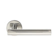 PHILADELPHIA LEVER ON SPRUNG PUSH-ON ROUND ROSE - BRIGHT STAINLESS STEEL - PAIR