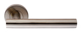 PHILADELPHIA LEVER ON SPRUNG PUSH-ON ROUND ROSE - SATIN STAINLESS STEEL - PAIR