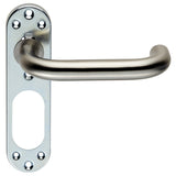 NERA 19MM SAFETY LEVER ON SPRUNG INNER BACKPLATE - SATIN STAINLESS STEEL - PAIR