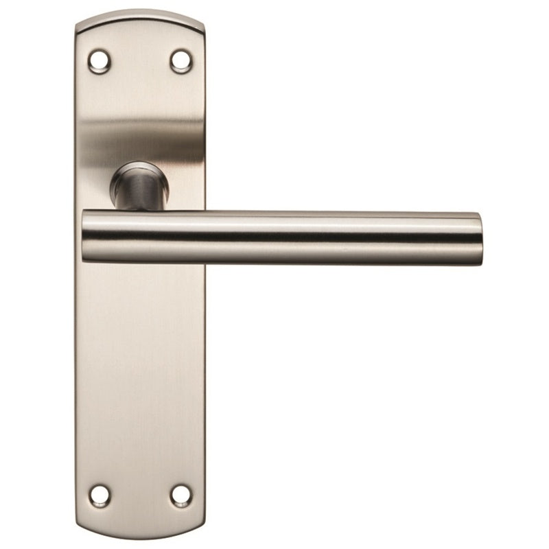 T-BAR LEVER ON FACE-FIX BACKPLATE - LATCH - SATIN STAINLESS STEEL - SET