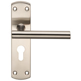 T-BAR LEVER ON FACE-FIX BACKPLATE - EURO 47.5MM - SATIN STAINLESS STEEL - SET