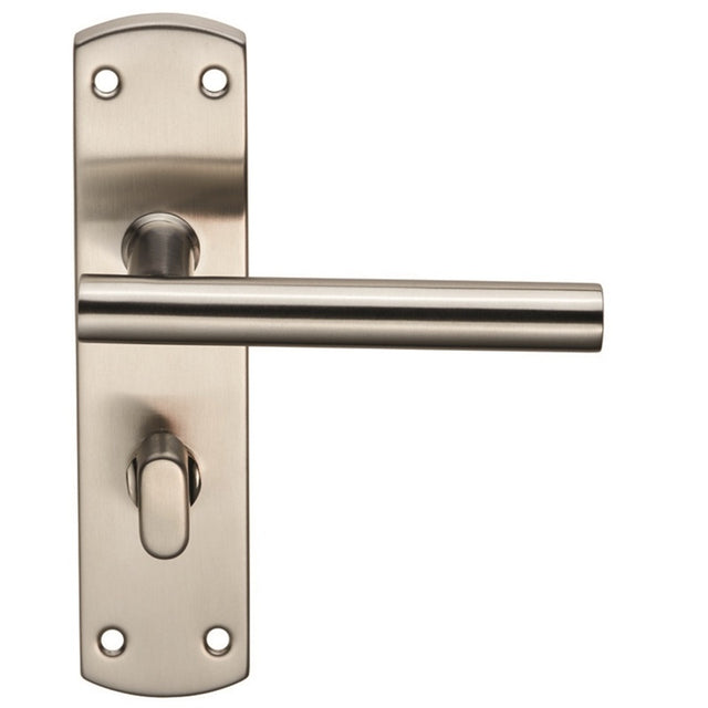 T-BAR LEVER ON FACE-FIX BACKPLATE - BATHROOM 57MM - SATIN STAINLESS STEEL - SET
