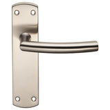 ARCHED LEVER ON FACE-FIX BACKPLATE - LATCH - SATIN STAINLESS STEEL - SET