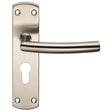 ARCHED LEVER ON FACE-FIX BACKPLATE - EURO 47.5MM - SATIN STAINLESS STEEL - SET