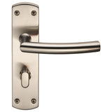 ARCHED LEVER ON FACE-FIX BACKPLATE - BATHROOM 57MM - SATIN STAINLESS STEEL - SET