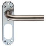 SPIRA 19MM STRAIGHT LEVER ON SPRUNG INNER BACKPLATE - SATIN STAINLESS STEEL - PAIR