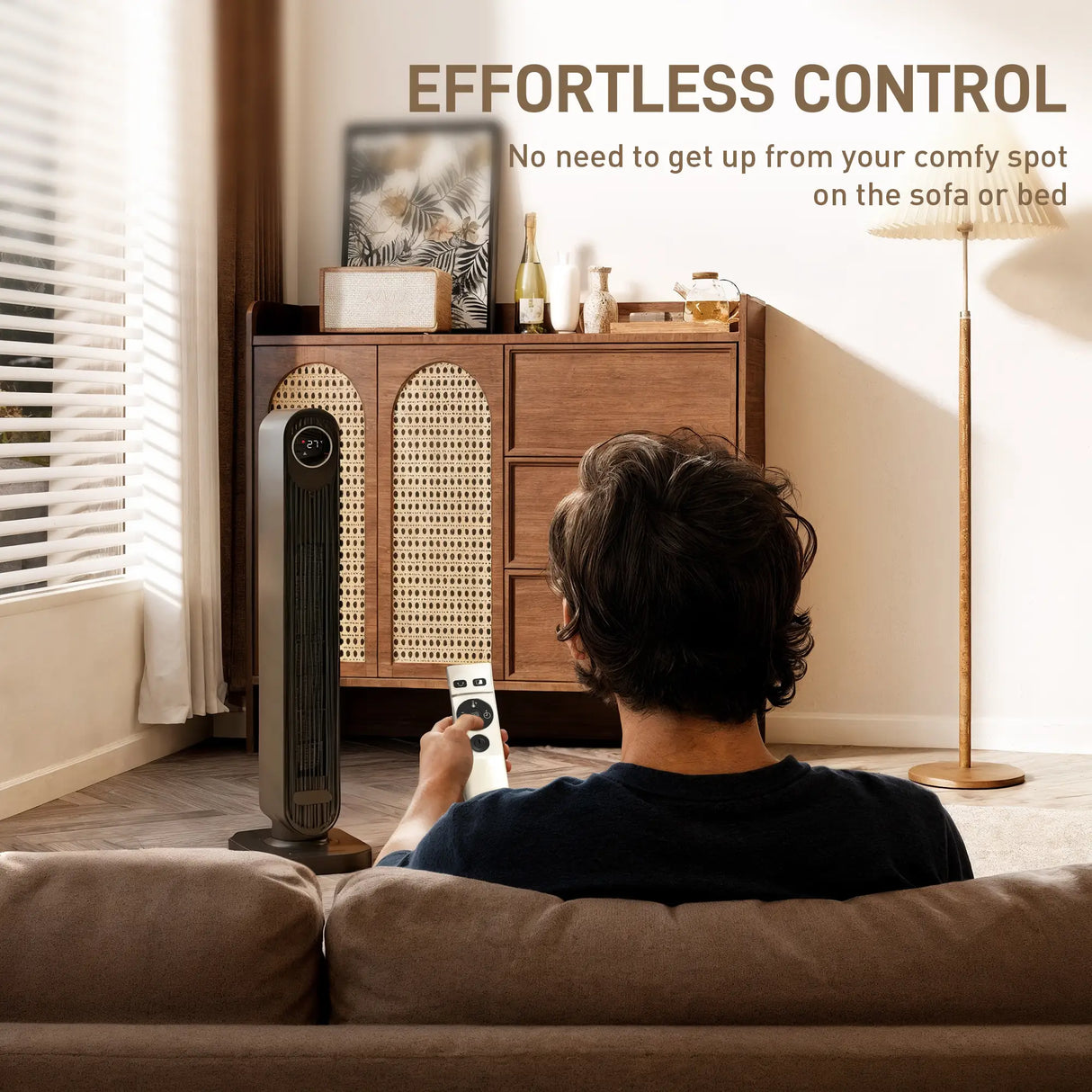 HOMCOM 2000W Ceramic Electric Heater with Fan, Timer, Oscillation - Black