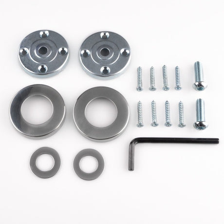 FACE FIX ROSE TO SUIT PULL HANDLES - PAIR - BRIGHT STAINLESS STEEL - PAIR