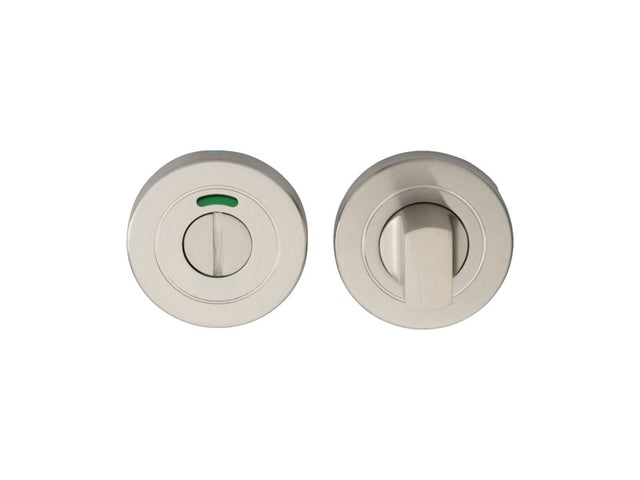 TURN & RELEASE - 5MM SPINDLE - PUSH-ON ROUND ROSE - OPTIONAL INDICATOR - SATIN STAINLESS STEEL - SET