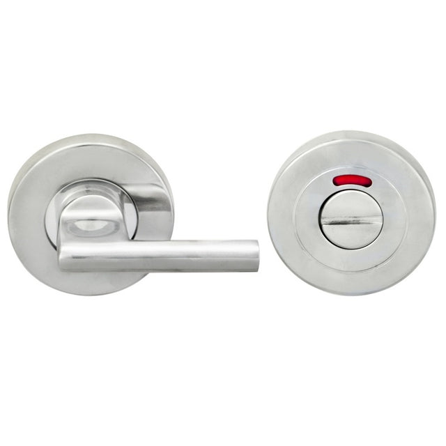 LARGE TURN & RELEASE - 5MM SPINDLE - PUSH-ON ROUND ROSE - OPTIONAL INDICATOR - BRIGHT STAINLESS STEEL - SET