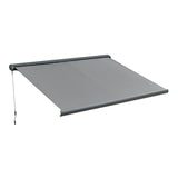 Outsunny Cassette Electric Manual Awning Door Window Retractable Canopy w/ R/C & LED 300W x 0-250D cm