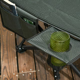 Outsunny Foldable Camp Bed, Padded Patio Camping Bed with Carry Bag, Magazine Bag and Cup Holder for Outdoor, Garden, Grey