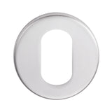 ESCUTCHEON - OVAL PROFILE - PUSH-ON ROUND ROSE - SATIN STAINLESS STEEL - EACH