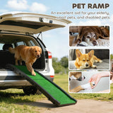 PawHut Foldable Dog Ramp with Artificial Anti-slip Surface, Portable & Lightweight, for Cars, Home, 155 x 38.5 x 15.5 cm