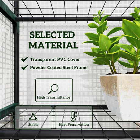 Outsunny 193cm Five Shelf Mini Greenhouse - White
