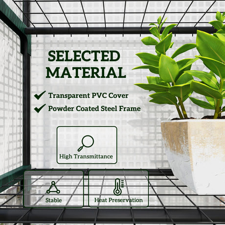 Outsunny 193cm Five Shelf Mini Greenhouse - White