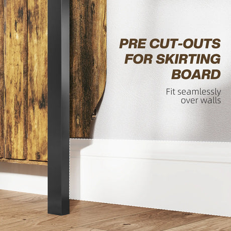 HOMCOM 93 x 88.5cm Rustic-Look Radiator Cover - Brown/Black