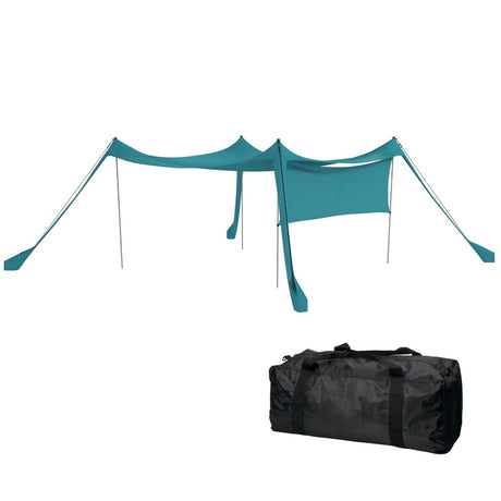 Outsunny Beach Tent Event Shelter with Detachable Sidewall and Carry Bag, for Camping, Trips, Fishing, Picnics, Sky Blue